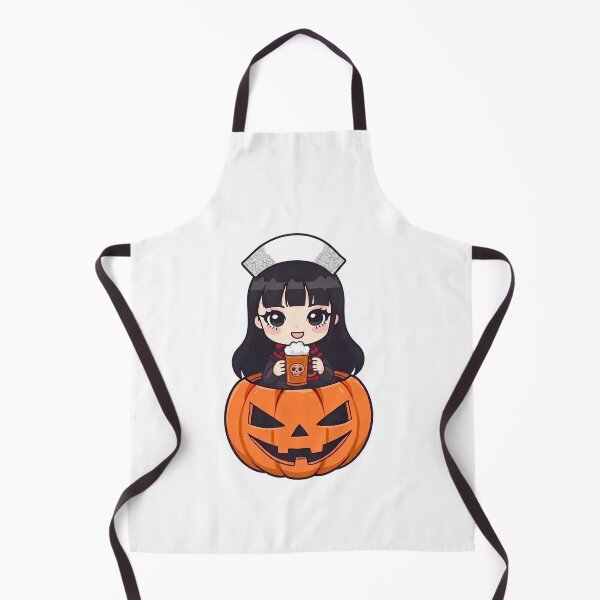 Item preview, Cute Gothic Nurse Halloween – Kawaii Nurse with Pumpkin designed and sold by Art-Arcade6.