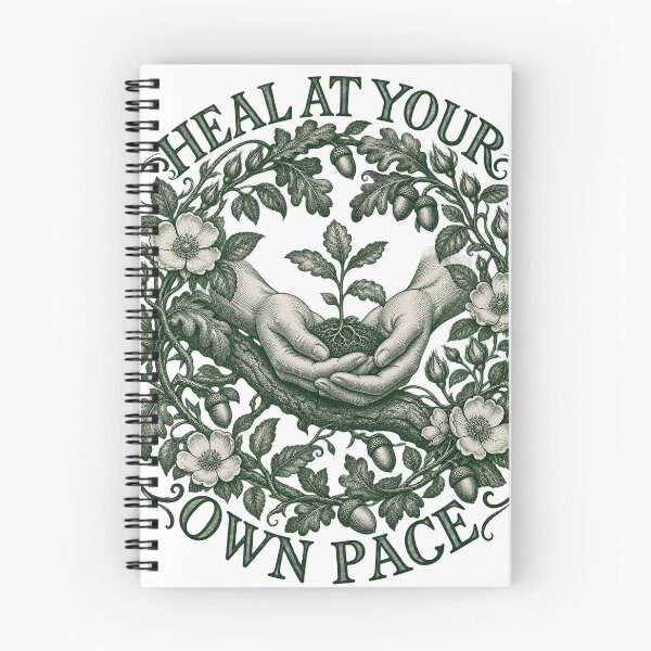 Item preview, Heal At Your Own Pace Vintage Botanical Hands Holding Sapling T-Shirt Design designed and sold by KIDEnia.