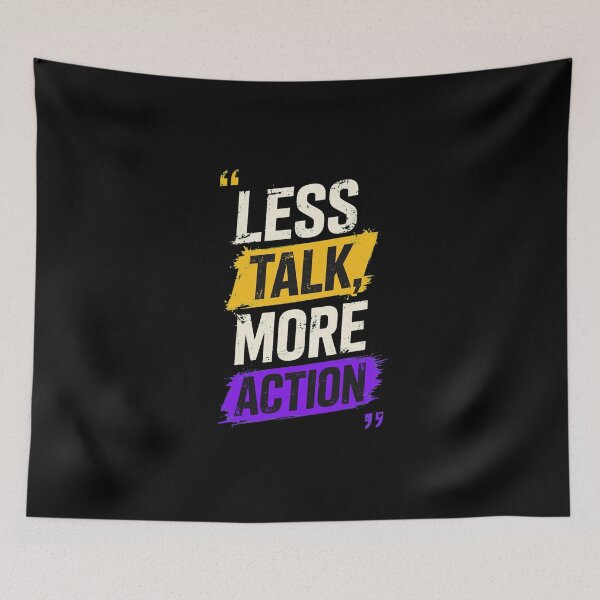 Item preview, Less Talk More Action – Hustle Gym Motivational Quote Typography Design designed and sold by Vibe-Vary.