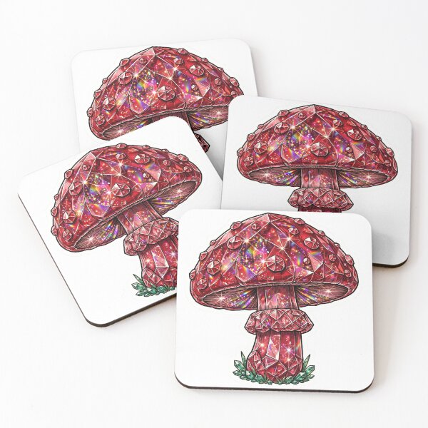 Item preview, Mushroom Crystal Sticker - Ruby Amanita Mushroom With Emerald Base designed and sold by Crystal Critters .