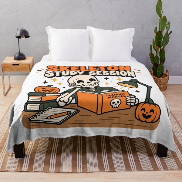 Item preview, Skeleton Study Session Spooky Student Humor designed and sold by CleanDecor.