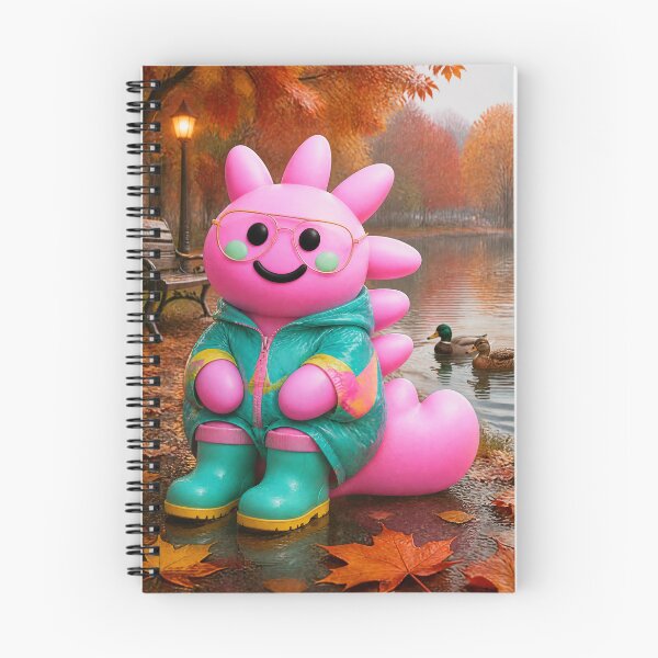 Item preview, Pink and cute Dino in full fall season  designed and sold by IzzyDDesigns.