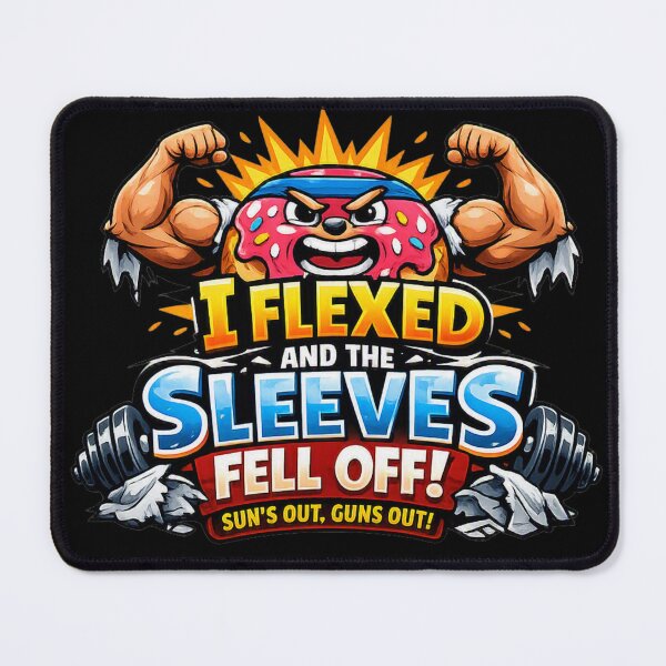 Item preview, I Flexed And The Sleeves Fell Off Funny Donut Gym Lifting Shirt designed and sold by StrongEveryDayStore.