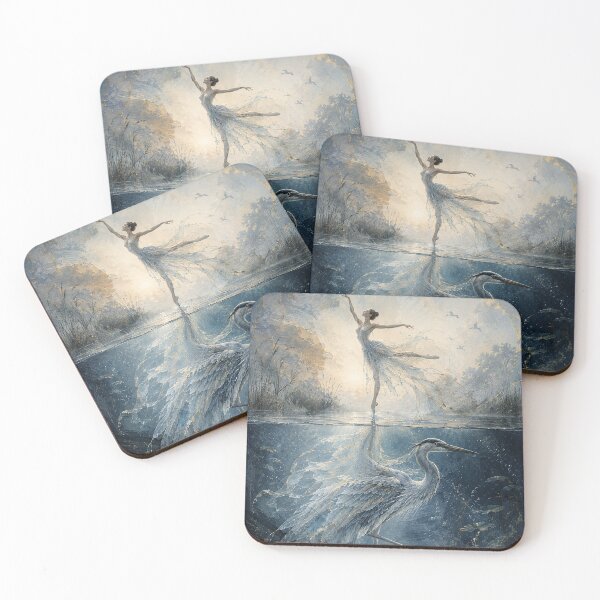 Item preview, Great Blue Heron Ballet – The Dancer and the WaterBird designed and sold by TrueWoven Studio.