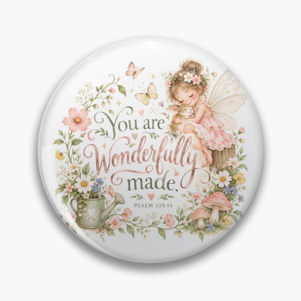 Artikelvorschau, Wonderfully Made Fairy – Christian Cottagecore Bible Verse Art entworfen und verkauft von looplandger.