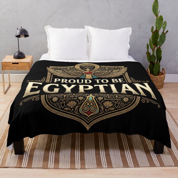 Artikelvorschau, Proud To Be Egyptian - Golden Winged Ankh and Scarab Emblem entworfen und verkauft von Lucid Dream Pixel.