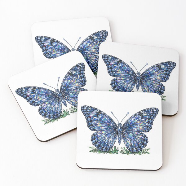 Item preview, Butterfly Crystal Sticker - Sapphire Blue Butterfly With Emerald Base designed and sold by Crystal Critters .