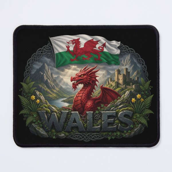Item preview, Wales Heritage – Red Dragon & Slate Emblem designed and sold by FlagX.
