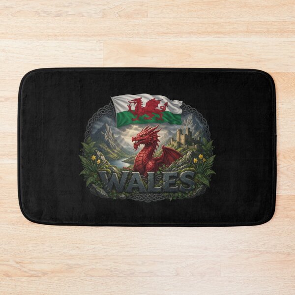 Item preview, Wales Heritage – Red Dragon & Slate Emblem designed and sold by FlagX.
