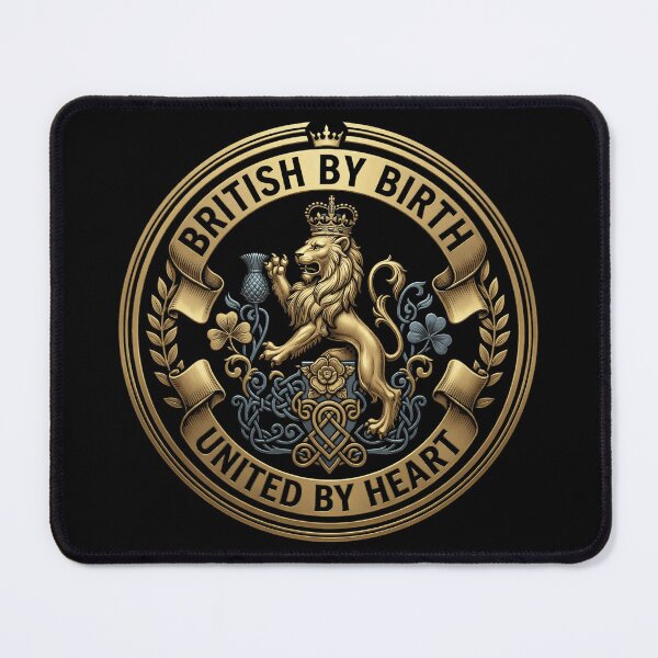 Item preview, British By Birth United By Heart - Golden Lion Crest Badge designed and sold by Lucid Dream Pixel.