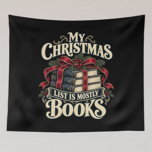 Item preview, My Christmas List Is Mostly Books designed and sold by Good Mood Foundry.