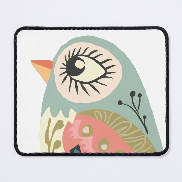 Item preview, Pastel Botanical Bird Sticker | Whimsical Folk Art Bird with Flowers designed and sold by Filora Atelier | Bird Art.