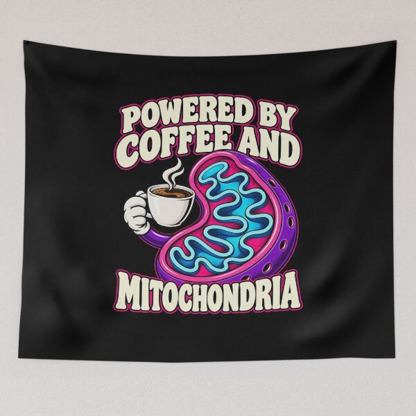 Item preview, Powered By Coffee and Mitochondria Funny Biology Teacher Student designed and sold by Trendably.