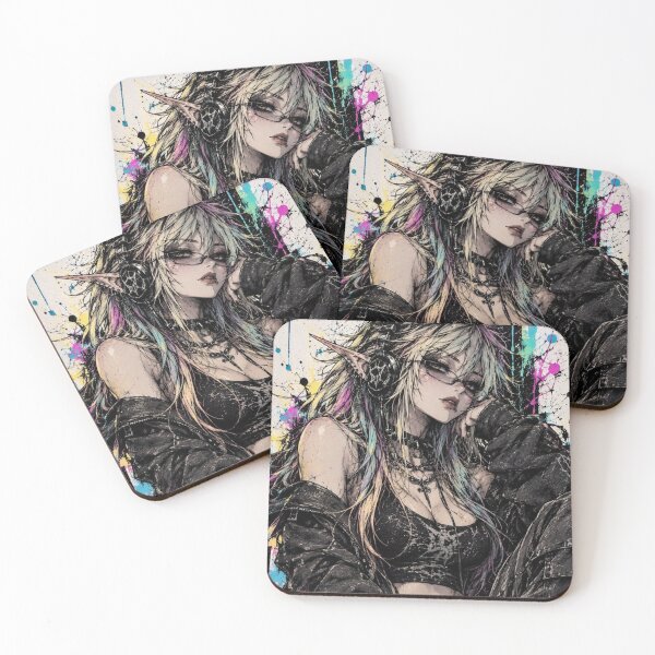 Item preview, Neon Gothic Elf – Urban Fantasy Anime designed and sold by Lykaon Art.