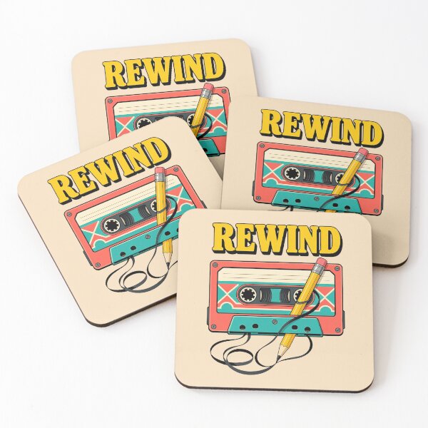 Item preview, Rewind Retro Cassette Tape With Pencil 80s 90s Memory designed and sold by davereynold.