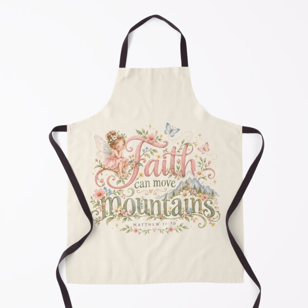Artikelvorschau, Faith Can Move Mountains – Christian Fairy Floral Bible Verse Art entworfen und verkauft von looplandger.