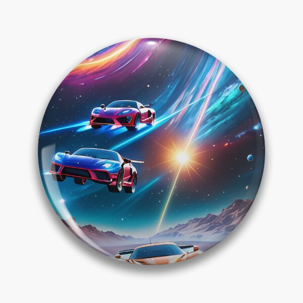 Item preview, Sports Cars in Space - Surreal Desert Racing Art designed and sold by Jackson-Will.