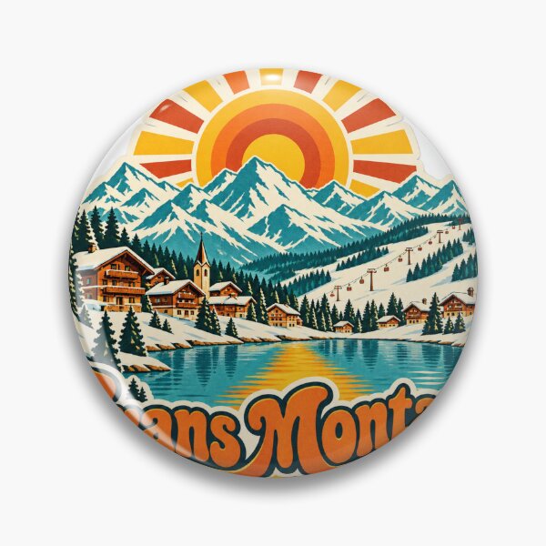 Item preview, Crans Montana Switzerland Travel Souvenir - Retro Illustration designed and sold by VisualArtsOasis.