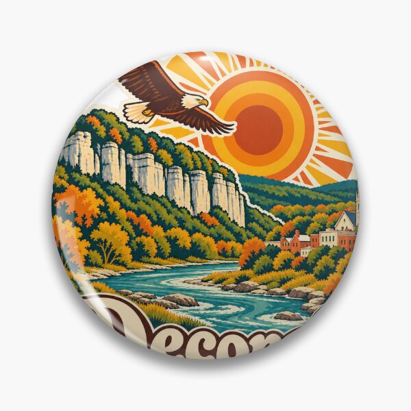 Item preview, Decorah Iowa Travel Souvenir - Retro Illustration designed and sold by VisualArtsOasis.
