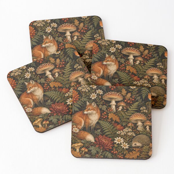 Item preview, Cottagecore Fox Woodland Oil Painting Autumn Botanical designed and sold by Jozefin's Studio.