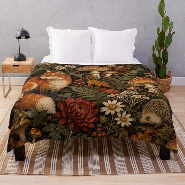 Item preview, Cottagecore Fox Woodland Oil Painting Autumn Botanical designed and sold by Jozefin's Studio.