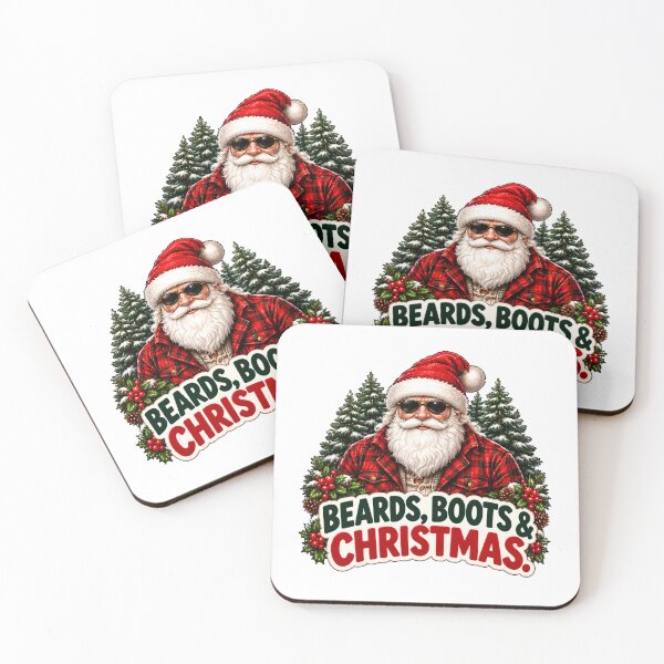Item preview, Beards, Boots & Christmas – Bearded Outdoorsman Santa Holiday Design designed and sold by SVALANART.