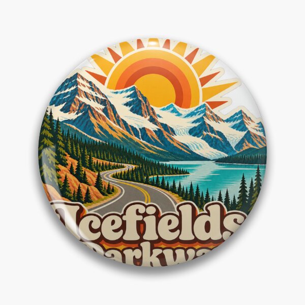 Item preview, Icefields Parkway Canada Travel Souvenir - Retro Illustration designed and sold by VisualArtsOasis.