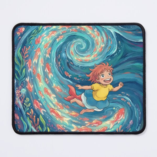 Item preview, Ponyo Swimming in the Sea designed and sold by COFFEEWITHARTS.