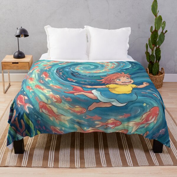Aperçu de l'œuvre Ponyo nageant dans la mer créée et vendue par COFFEEWITHARTS.