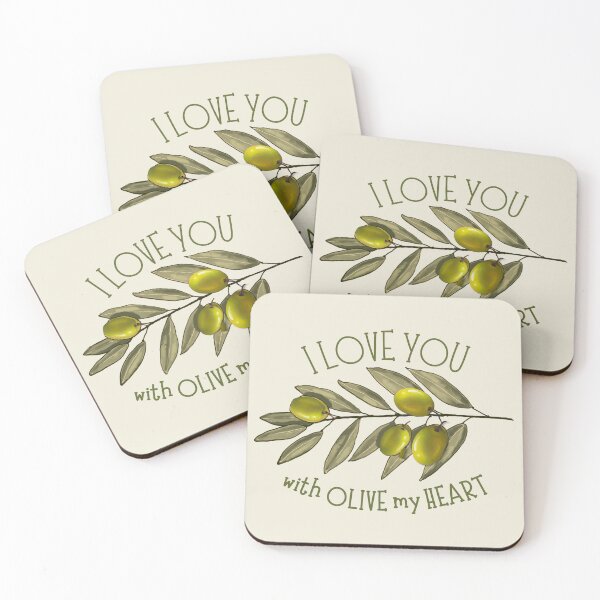 Item preview, Olive Branch Drawing, Love You With OLIVE My Heart, Pun designed and sold by JoyfulWhimsy.