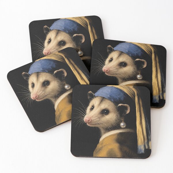 Item preview, Opossum With A Pearl Earring Painting designed and sold by The Mellonaire.