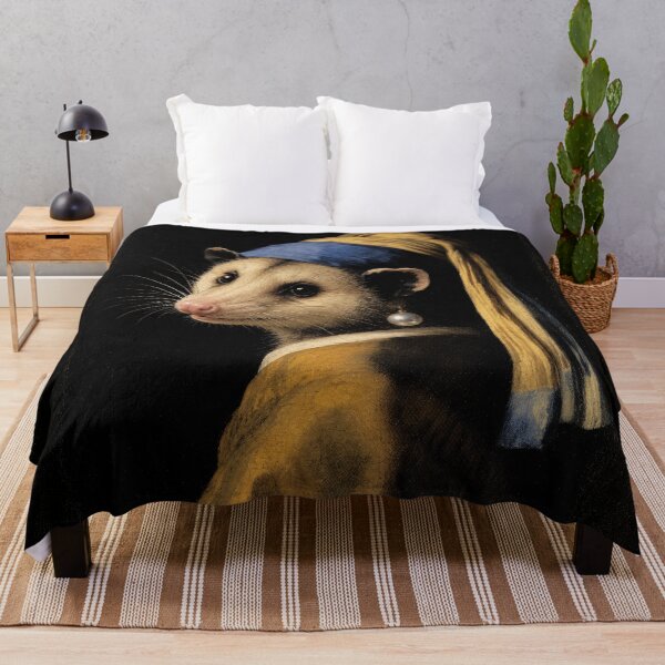 Item preview, Opossum With A Pearl Earring Painting designed and sold by The Mellonaire.
