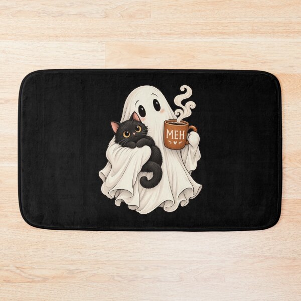 Item preview, Charming Ghost Holding Black Kitten MEH Coffee Mug Autumn designed and sold by adiencarteras.