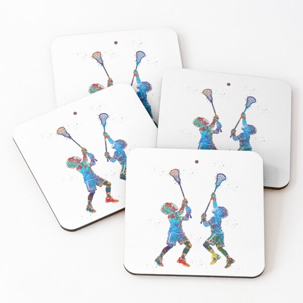 Item preview, Little Boy Lacrosse Players Watercolor Art designed and sold by Liededrom..