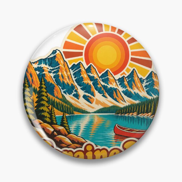 Item preview, Moraine Lake Canada Travel Souvenir - Retro Illustration designed and sold by VisualArtsOasis.