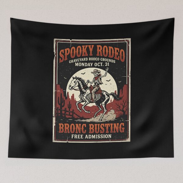 Aperçu de l'œuvre Skeleton Cowboy Rodeo Halloween Spooky Western Horse Rider créée et vendue par w66aboo.