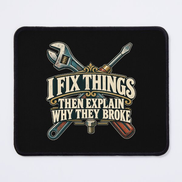 Item preview, I Fix Things Then Explain Why They Broke designed and sold by Good Mood Foundry.