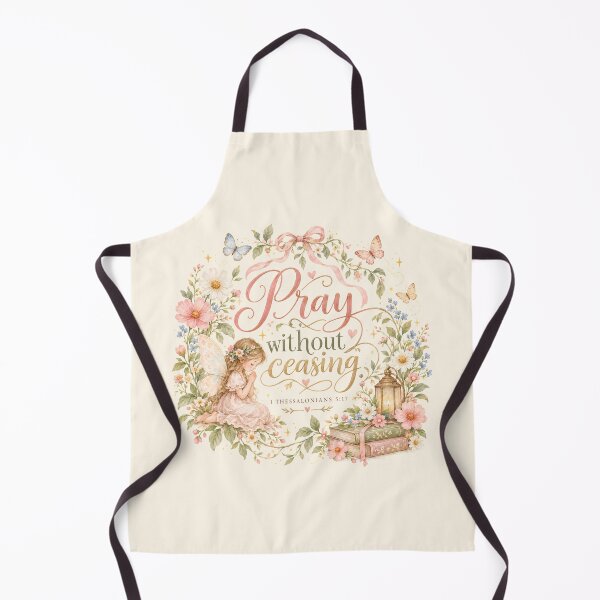 Artikelvorschau, Pray Without Ceasing – Christian Fairy Floral Bible Verse Art entworfen und verkauft von looplandger.