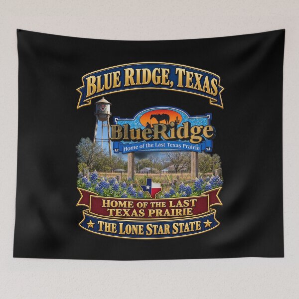 Item preview, Blue Ridge, Texas - Home of the Last Texas Prairie - with Village Building - Town Sign - Water Tower Scene designed and sold by Military Insignia Products.