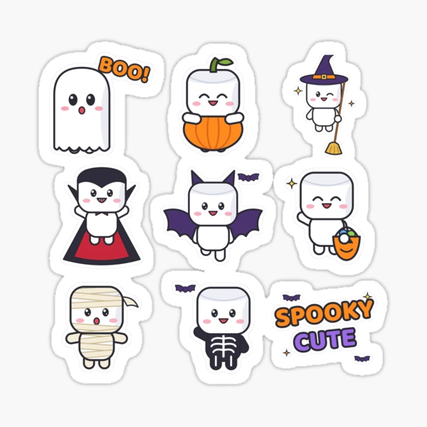 Pip's Halloween Costume Party - Cute Spooky Sticker Pack — Sticker by BiMood