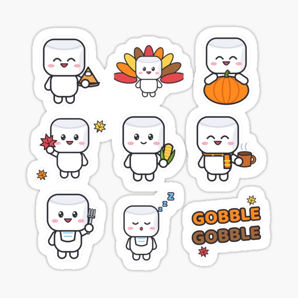 Pip's Thanksgiving Feast - Cute Autumn Food Sticker Pack — Sticker by BiMood