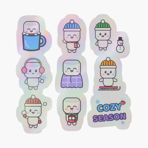 Pip's Cozy Winter - Cute Hot Cocoa & Snow Sticker Pack — Sticker by BiMood