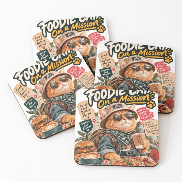 Item preview, Foodie Cat On A Mission  Funny Food Lover Cat  Café & Foodie Gift designed and sold by TeeVibeHaus.