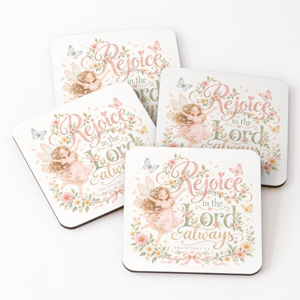 Item preview, Rejoice in the Lord Always – Christian Fairy Floral Bible Verse Art designed and sold by looplandger.