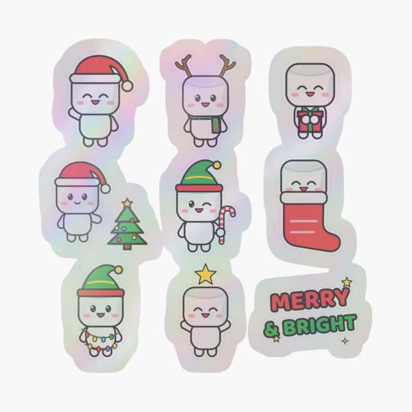 Pip's Merry Christmas - Cute Holiday Sticker Pack — Sticker by BiMood