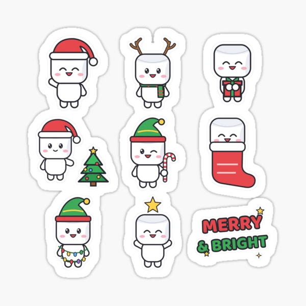 Pip's Merry Christmas - Cute Holiday Sticker Pack — Sticker by BiMood