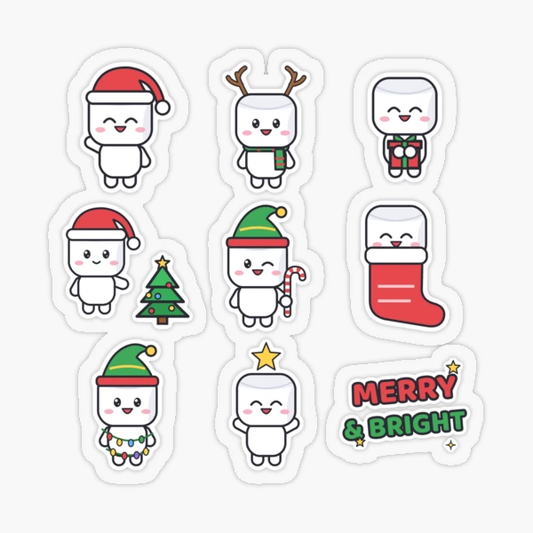 Pip's Merry Christmas - Cute Holiday Sticker Pack — Sticker by BiMood