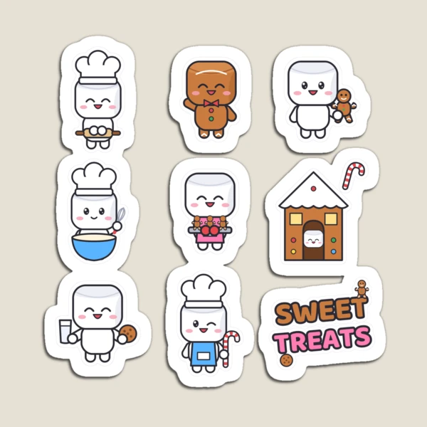 Pip's Gingerbread Bakery - Cute Christmas Cookie Sticker Pack — Magnet by BiMood