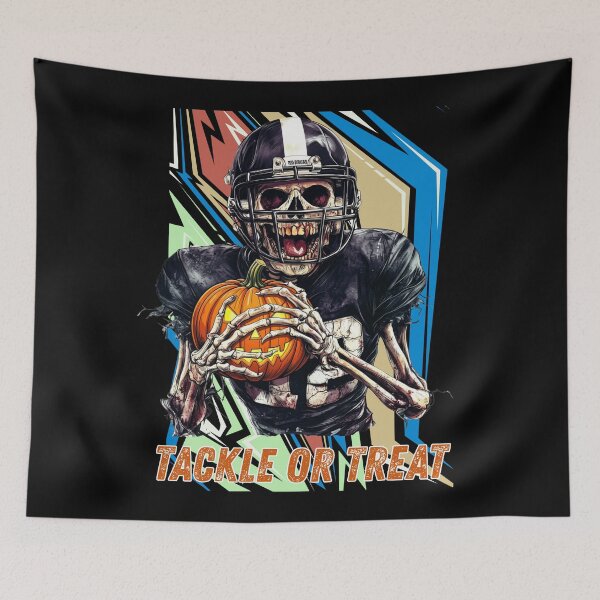 Item preview, Funny Skeleton Playing American Football Halloween designed and sold by Szpaku desart .