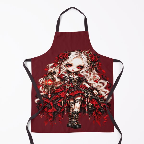 Item preview, Violetta The Crimson Lantern Doll – Gothic Porcelain Doll designed and sold by TheInkRaven.
